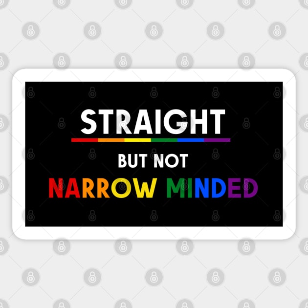 Straight But Not Narrowed Minded Pride Ally Shirt, Proud Ally, Gift for Straight Friend, Gay Queer LGBTQ Pride Month Sticker by InfiniTee Design